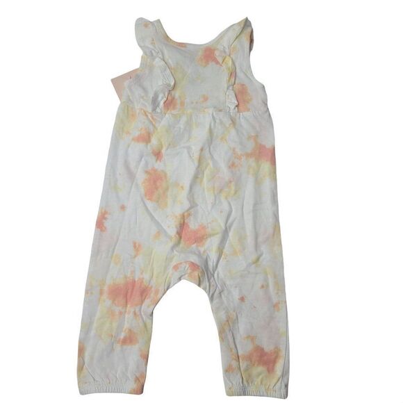 Grayson Mini Baby Girls Tie-Dye Ruffle Shoulder Romper Pink 6-9M NEW - Picture 2 of 2
